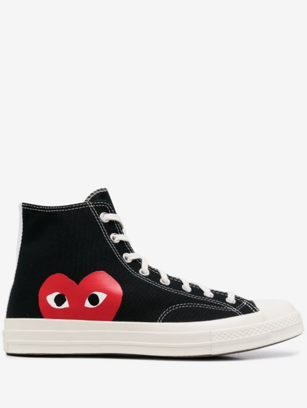 Comme des Garcons PLAY Black High-Top Heart Canvas Converse